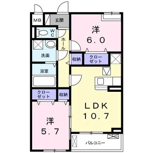 アルカディア【1階】の間取り