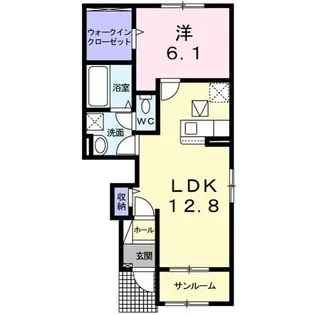 ル・プティ・ボヌールA【1階】の間取り