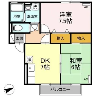 一本木ハイム E棟【1階】の間取り