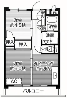 ビレッジハウス柳崎タワー1号棟【8階】の間取り