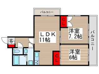 マンション フジフィールド【2階】の間取り