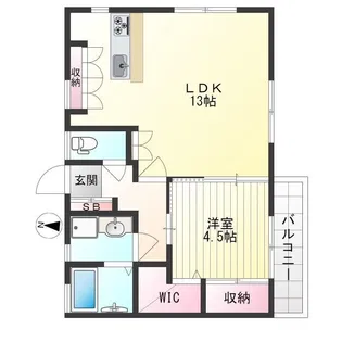 若葉町フラット【2階】の間取り