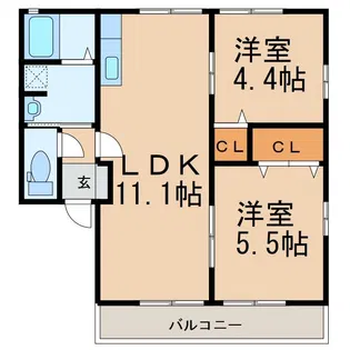 プチ・リヴィエール II【2階】の間取り