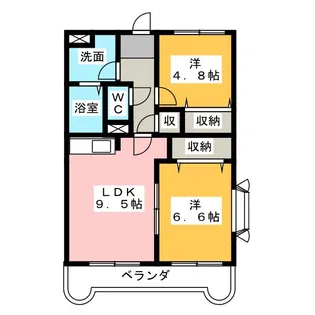アンソレイエ【1階】の間取り
