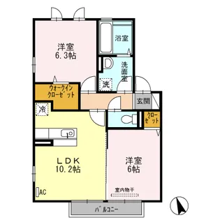 セジュールグランデ B【2階】の間取り