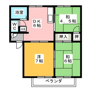 スカイビル春里B【2階】の間取り