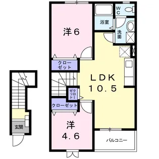 茨城県ひたちなか市大字高野【アパート】の間取り