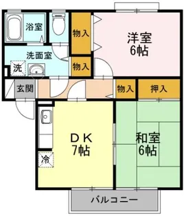 シャトル沖浜 A棟【1階】の間取り