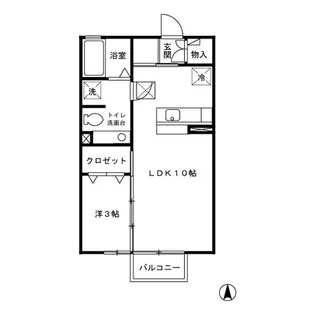 プレーヌハイム【1階】の間取り