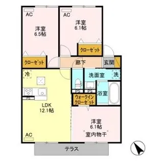 リアン ファミーユ【1階】の間取り