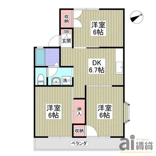 埼玉県朝霞市溝沼3【アパート】の間取り