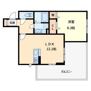 ヴィルソレイユ【1階】の間取り