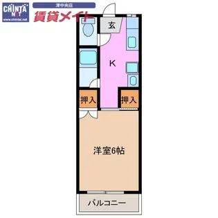 1Kの間取り画像
