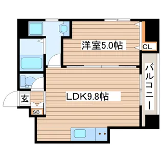 カーサ・スタジオーネ原町【8階】の間取り