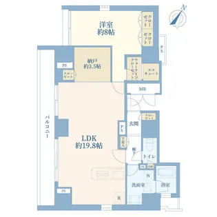 moderno torre sho-to【9階】の間取り