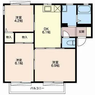 メゾンクレールB【2階】の間取り