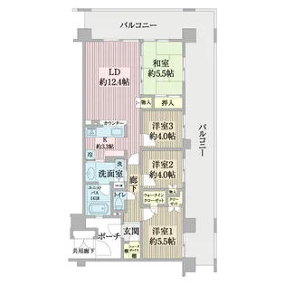 サンクレイドル五井中央【4階】の間取り