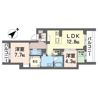 グランディール横濱台場【2階】の間取り