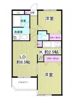 2LDKの間取り画像