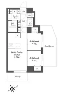 ブランシエスタ品川大井町パークエッジ【6階】の間取り