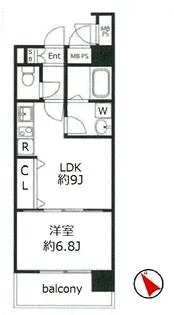 ヴィータローザ横浜吉野町【9階】の間取り