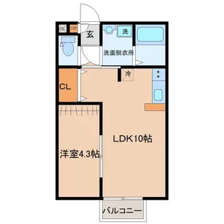 アスコット八木山弥生町【2階】の間取り