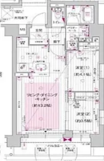 プレサンスレイズ新梅田【4階】の間取り
