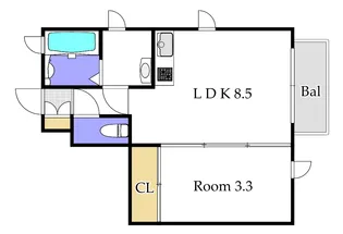 タウンコートA【1階】の間取り