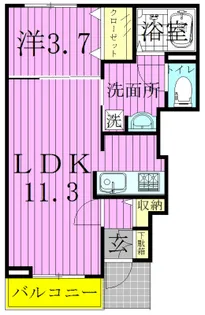 フェアリーエリアC棟【1階】の間取り