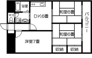 サンライズ小松原【3階】の間取り
