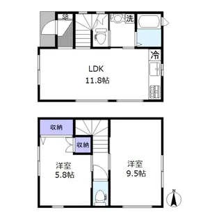 東京都港区芝4【一戸建】の間取り