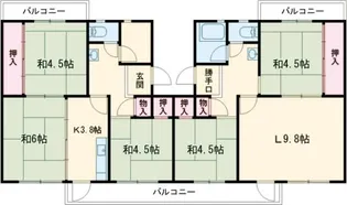 UR 泉南一丘団地 62棟【1階】の間取り