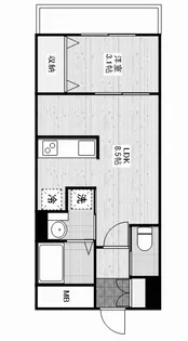広島県福山市三吉町南2【アパート】の間取り