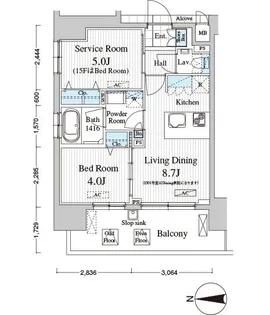 Totsu Residence Kaminarimon【5階】の間取り