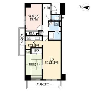URベイサイト本牧-III【2階】の間取り