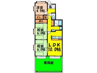 TメゾンシャルマントII【1階】の間取り