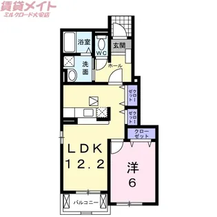 グレイスアべニューS・KI【1階】の間取り