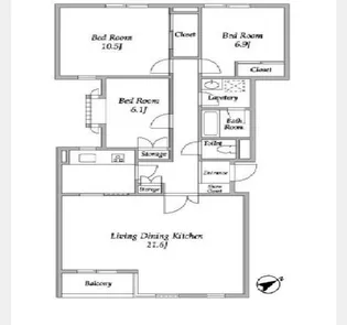 ヒルクレスト上原【2階】の間取り