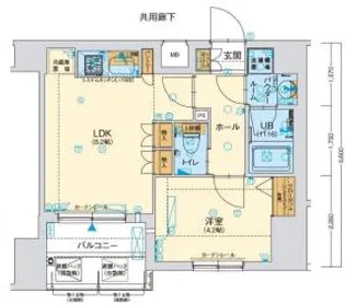 ファーストフィオーレ阿波座アクア【6階】の間取り