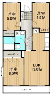 リバーサンド【1階】の間取り