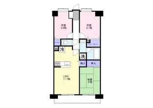 ライオンズガーデンシティ本八幡【9階】の間取り