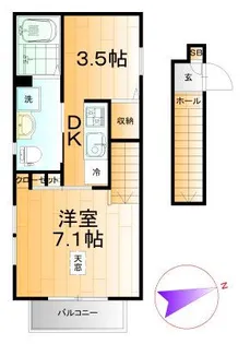 ベルリード武蔵境【2階】の間取り