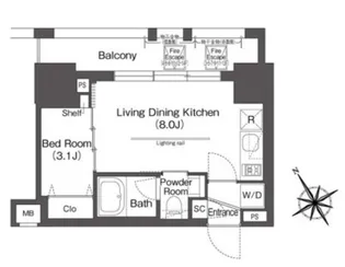 BluRock後楽園【ブルロック後楽園】【11階】の間取り