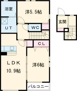 コスモスII【2階】の間取り