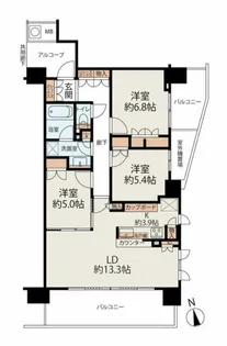 ザ パークハウス仙台駅前【10階】の間取り