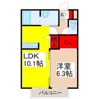 サンガーデンクレスト B【2階】の間取り