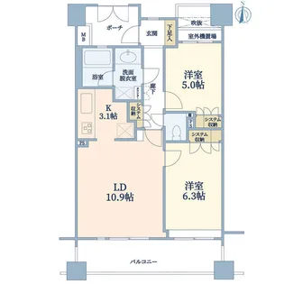 ファミールスクエア国分寺【8階】の間取り