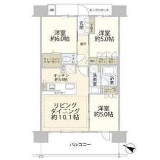 レーベン熊野前アインスゲート【3階】の間取り