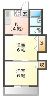 小林コーポ八坂【1階】の間取り