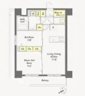 ディームス根岸【4階】の間取り